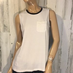 #N42 Lg - Large - Reed Simple White Muscle Tee